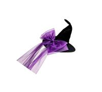 yanwuwa Drammatico cappello da strega a punta con dettaglio fiocco oversize | Copricapo nero per lo styling del palcoscenico e per feste