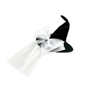 yanwuwa Drammatico cappello da strega a punta con dettaglio fiocco oversize | Copricapo nero per lo styling del palcoscenico e per feste