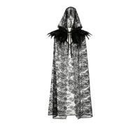 yanwuwa Mantello con cravatta frontale per gotico | Costume gotico strato con bordo strutturato cravatta frontale design per Halloween spettacoli teatrali, feste