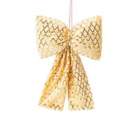 yanwuwa Ornamento con fiocco in tessuto a scacchi glitterato per albero di Natale, decorazione per feste per interni ed esterni, accento elegante plaid Bowknot decorazione per porta