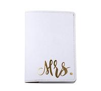 yanwuwa Porta carte di credito portatile Mr Mrs Travel per custodia protettiva, bianco