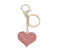 yanwuwa Portachiavi a forma di cuore scintillante con strass accento lega design borsa appeso decorazione per le donne dando, rosa, M