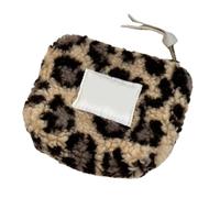 yanwuwa Portamonete a forma di cuore in peluche per le donne con chiusura a cerniera morbido auricolare Strorage Bag Portable Makeup Pouch, G