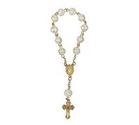 yanwuwa Rosario da dito per battesimo, piccolo rosario con croce, bomboniera per comunione, battesimo, festa nuziale, perline acriliche, Misura unica, come descritto