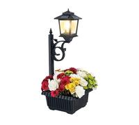 yanwuwa Solare Fiore Container Luce Giardino Automatico | Lampada decorativa con fioriera autoportante, impermeabile, decorazione da giardino per porta anteriore e posteriore