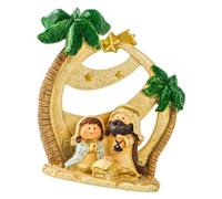 yanwuwa Statuette in resina per presepe di Natale, presepe, ornamento da tavolo, sculture sacra famiglia, decorazione per la casa, statuetta della sacra famiglia, con stalla