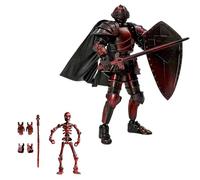 yanwuwa T 13 Cavalieri Medievali Action Figure Stampate 3D, Rosso | Scheletro Cavalieri Armature Figure con casco