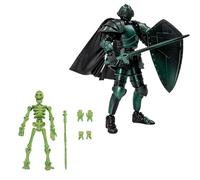 yanwuwa T 13 Cavalieri Medievali Action Figure Stampate 3D, Verde | Scheletro Cavalieri Armature Figure con casco
