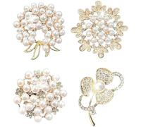 Yanxiaohong 4 spille da donna con perle di cristallo, spille per Ropa de Mujer, spille per feste di nozze fai da te