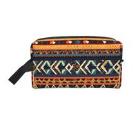 YANYU African National Patterns Stampa Viaggio Toiletry Bag Zip Borse con Maniglie Organizzatore Cosmetico Portatile, bianco, Taglia unica