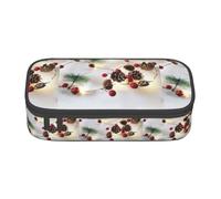 YANYU Astuccio con ghirlanda natalizia con luci, 21 x 5 x 9 cm, per penne, matite, piccoli oggetti, Nero, One Size