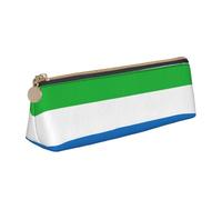 YANYU Astuccio funzionale con stampa della bandiera della Sierra Leone, grande capacità, 20,3 x 5,6 x 6,1 cm, astuccio triangolare con cerniera