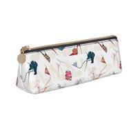 YANYU Astuccio funzionale con stampa di scarpe con tacco alto, grande capacità, 20,3 x 5,6 x 6,1 cm, astuccio triangolare con cerniera, Bianco, One Size