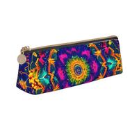 YANYU Astuccio funzionale con stampa mandala, grande capacità, 20,3 x 5,6 x 6,1 cm, astuccio triangolare con cerniera