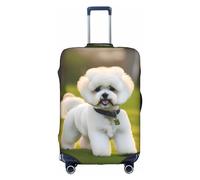 Yanyu Bichon Frise Dog on the grass Print Universal Suitcase Cover Elastico Lavabile Viaggio Bagaglio Protector Bagagli Adulto, bianco, Small