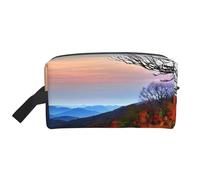 YANYU Blue Ridge Mountains - Beauty case da viaggio con cerniera, con manici, organizer portatile per cosmetici, bianco, Taglia unica