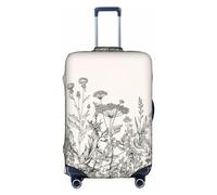 Yanyu Floreale Erbe Botaniche Incisione Stampa Universale Valigie Copertura Elastico Lavabile Viaggio Bagaglio Protector Bagagli Adulto, bianco, X-Large