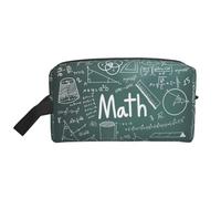 YANYU Formulas Shapes Theory Matematica Lezione Parola Stampa Viaggio Toiletry Bag Zip Borse con Manici Organizzatore Cosmetico Portatile, bianco, Taglia unica
