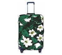 Yanyu Hunter verde floreale petali stampa universale valigia copertura elastica lavabile viaggio bagagli adulto, bianco, Small