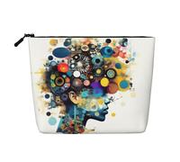 YANYU Intelligenza Artificiale Cervello Stampa Singolo strato Sacchetto di Trucco Impermeabile Viaggio Cosmetico Organizzatore Grande Capacità, nero, Taglia unica