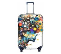 Yanyu Intelligenza Artificiale Cervello Stampa Universale Valigia Copertura Elastica Lavabile Viaggio Bagagli Protector Adulto Bagagli, bianco, X-Large