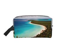 YANYU Isola di Cuba Borsa da toeletta da viaggio con cerniera, con manici, organizer portatile per cosmetici, bianco, Taglia unica