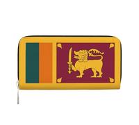 YANYU Portafoglio da donna in pelle con stampa bandiera dello Sri Lanka, stile casual e da viaggio, per tutte le occasioni, nero, Taglia unica, Arte