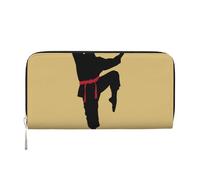YANYU Portafoglio da donna in pelle con stampa karate da uomo, stile casual e da viaggio, per tutte le occasioni, nero, Taglia unica, Arte