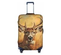 Yanyu Wild Deer Print - Copertura universale per valigia, elastica, lavabile, da viaggio, per adulti, bianco, X-Large