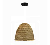 YANZHAOA Lampada A Sospensione In Rattan, Lampada A Cestello Regolabile Da 15,7 Pollici Intrecciata A Mano Paralume In Vimini Di Bambù Per Kitchen Island Restaurant