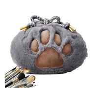 yanzisura Borsa in peluche con coulisse, borsa per il trucco con di gatto - Borsa da toilette dal design unico con di gatto,Custodia per trucchi, piccole borse per cosmetici, portatile, chiusura con