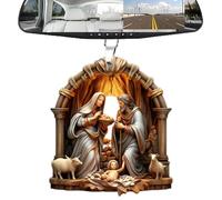 yanzisura Ornamenti per presepe, Ornamenti per presepe di Natale, Decorazione a Nascita di Gesù, Segni del presepe 'albero di Natale, pendente del presepe in acrilico, ornamento commemorativo