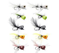 yanzisura Poppers Per Pesca A Mosca,Set Esche da Pesca Popper per Fly Fishing - Accessori Multifunzionali Da Pesca Per Spigole, Pesci Sole E Salmoni
