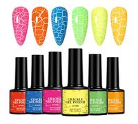 yanzisura Smalto Gel con Effetto Crepa | Smalto Gel Colorazione Unghie con 6 Smalti,Resistente ai Scheggiature, Duraturo per Uso Quotidiano, Casa, Viaggio e Estetica