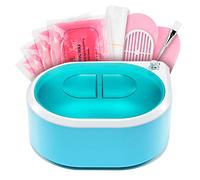 YAOBLUESEA Bagno di paraffina per mani e piedi, scaldacera professionale a riscaldamento rapido 265W 2000mL con 4x200g di cera di paraffina e accessori Blu-Bianco