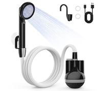 YAOBLUESEA Pompa per Doccia da Campeggio, 2000mAh Doccia Ricaricabile Portatile, Set Doccia Campeggio Batteria con Tubo da 1,8m, Cavo USB e Altri Accessori per Esterni Giardino Viaggi Auto Cani-IPX8