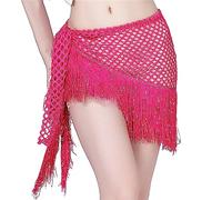 YAODAMAI Danza Tassel Waist Chain Hollow Belly Dance Beaded Tassel Triangle Scarf Danza Pratica Tethered Hip Scarf