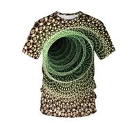 YAODANGM Magliette da Uomo con Stampa 3D Astratta, Motivo: Alberi e Uccelli, novità, Estate, Maniche Corte, Maglietta Grafica realistica