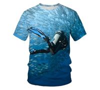 YAODANGM Magliette da Uomo Creative con Stampa 3D, Motivo: Tigre Lampo, novità, Estate, Maniche Corte, Maglietta Grafica realistica