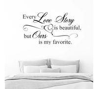 YAODANGM Ogni storia d'amore è un cuore meraviglioso. Adesivi murali in vinile con lettere per decorare le pareti di soggiorno, camera da letto e casa.