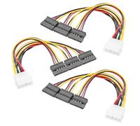 YAODHAOD 3 cavi di alimentazione a 4 pin Molex (LP4) su 2 X / 3 X 15 pin SATA cavo adattatore - 15 cm (4 pin Molex a 3 SATA 15 pin, 3 PCS)