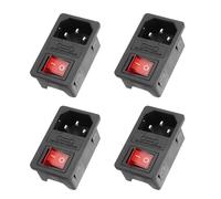 YAODHAOD 4 interruttori a bilanciere 10 A 250 V e IEC C14 Power Socket Inlet Modulo spina 10 A fusibile con indicatore di luce per elettrodomestici da 12 V 230 V o dispositivo fai da te