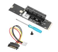 YAODHAOD Adattatore M.2 NGFF a PCI-E 4X, M.2 Key M 2260 2280 SSD Port a PCI-E Riser Card, con alimentazione SATA a 15 pin e indicatore luminoso LED, per Bitcoin Miner Mining