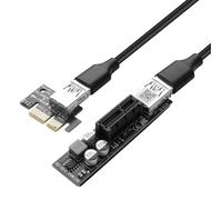 YAODHAOD Adattatore PCI-E X1 a X1, scheda riser Add On 0,3 m, cavo riser USB 3.0, angolo 90°/180°, angolo retto, adattatore per schede di espansione PC desktop (180°)