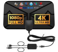 YAODHAOD Antenna TV per interni a lungo raggio da 360 miglia, supporta 4K 1080p, amplificatore di segnale amplificato, cavo coassiale HDTV da 2,9 m