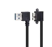 YAODHAOD Cavo ad angolo retto da USB A 3.0 a Micro 3.0, 20 cm da USB A maschio a Micro B 3.0 maschio con foro per vite cavo Micro B per hard disk esterni portatili, elementi WD, espansione Seagate ecc