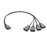 YAODHAOD Cavo splitter ARGB 5V 1 femmina verso 4 maschi 3 pin indirizzabile RGB per case di computer, dissipatore di calore per processore e ventilatore ARGB 5V (nero, 1 a 4 (1 pezzo))