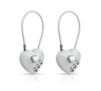 YAODHAOD Confezione da 2 lucchetti a combinazione a 3 cifre a forma di cuore per armadietti scolastici e palestre, approvato dalla TSA, serrature per bagagli, armadietti sportivi, bagagli, recinzioni,