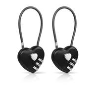 YAODHAOD Confezione da 2 lucchetti a combinazione a 3 cifre a forma di cuore per armadietti scolastici e palestre, approvato TSA, serrature per bagagli, armadietti sportivi, bagagli, recinzioni,