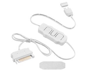 YAODHAOD Mini controller ARGB a 3 pin RGB 5 V, modalità luce integrata, alimentatore SATA RGB controller per ventola PC, striscia luminosa, radiatore raffreddato ad acqua/aria (bianco)